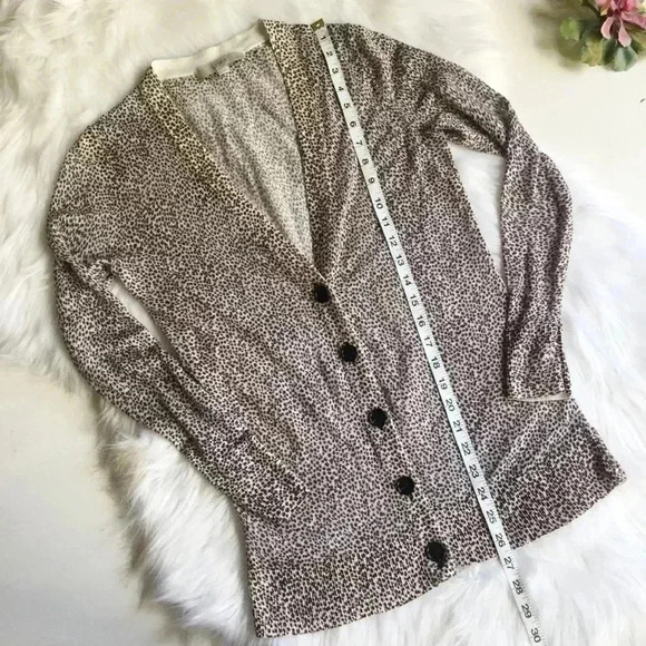 Loft Leopard Cheetah Button Up Cardigan - Picture 6 of 8